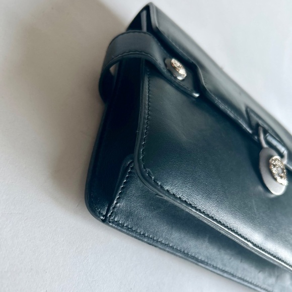 Versace Collecting Navy Genuine Leather Gold Chain Handbag Shoulder Bag - Picture 6 of 16